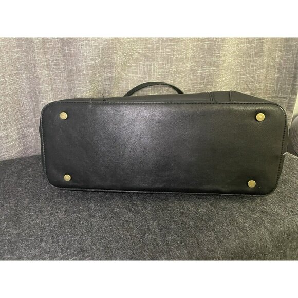 Frye and Co. Core Satchel Large Tote Black Faux Leather Bag - Picture 7 of 16